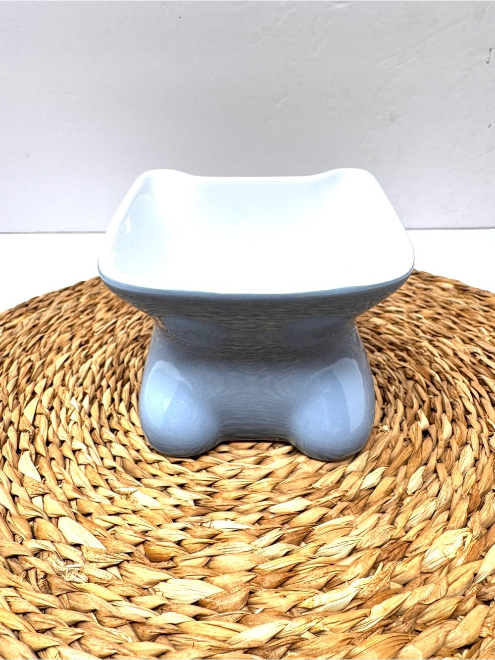 Kitty ceramic food dish stand, by WHISKER CITY